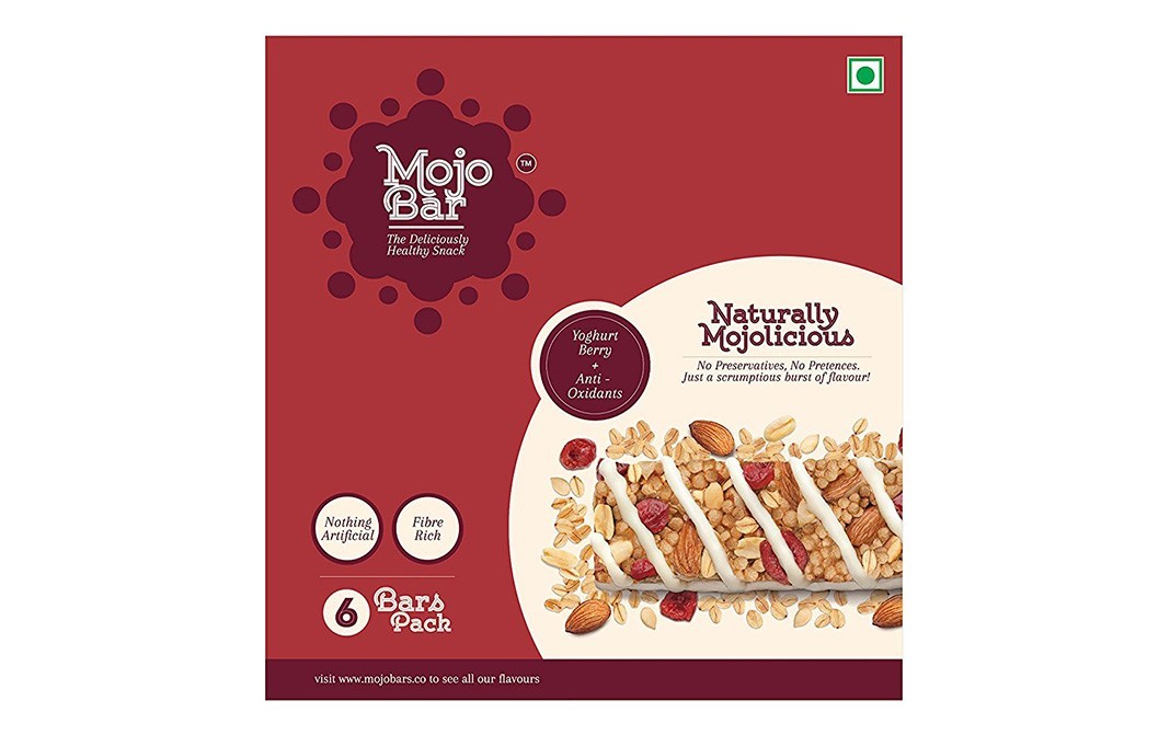 Mojo Bar Naturally Mojolicious Yoghurt Berry + Anti - Oxidants Bars   Box  210 grams